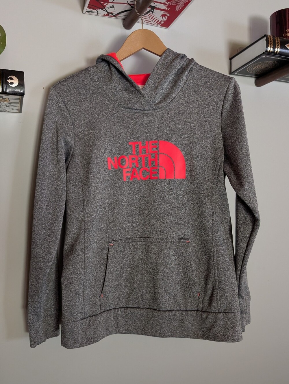 The North Face Gray Fleece Logo Hoodie - Medium